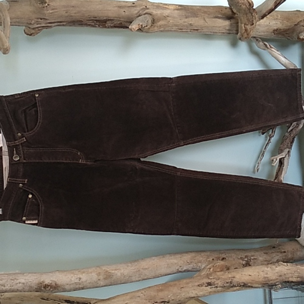 Skotts Leather Wash & Wear vintage washable suede brown 100% leather pants.